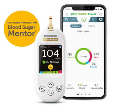 OneTouch Verio Reflect® Blutzuckermessgerät mit Blutzucker-Mentor