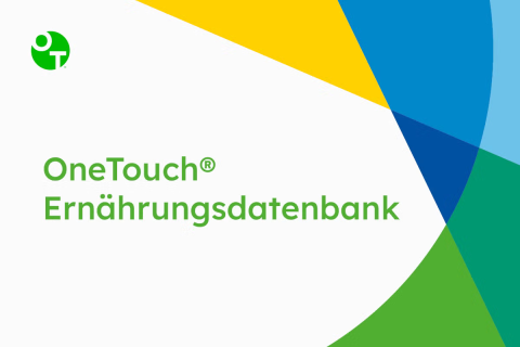 OneTouch® Ernährungsdatenbank mit Logo und buntem Design.