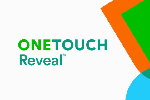 OneTouch Reveal™ Logo in buntem Design auf weißem Hintergrund.